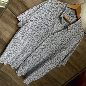 Huk Nautical Deep Sea Fishing Patterned Button Down Shirt Short Sleeve Men's 3XL